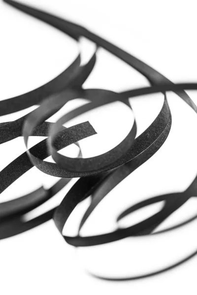 Cintas Papel Negro Rizado Patrones Artísticos Abstractos Concepto Diseño Soluciones — Foto de Stock