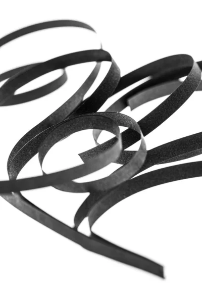 Curled Black Paper Ribbons Abstract Artistic Patterns Design Concept Ready — Stock Photo, Image