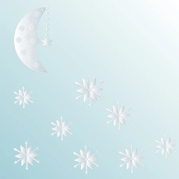 Hafif bir arka plan üzerinde kağıt kar taneleri