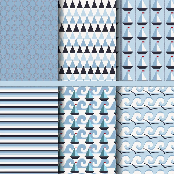 Deniz konulu Dikişsiz desen bir dizi