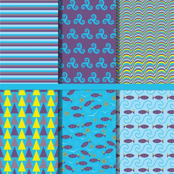 Deniz konulu Dikişsiz desen bir dizi