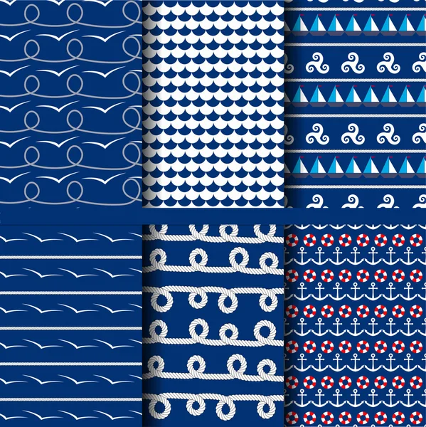Deniz konulu Dikişsiz desen bir dizi