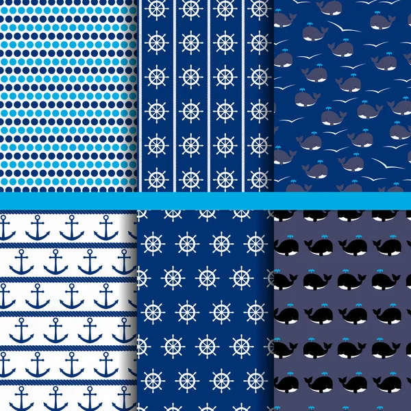 Deniz konulu Dikişsiz desen bir dizi