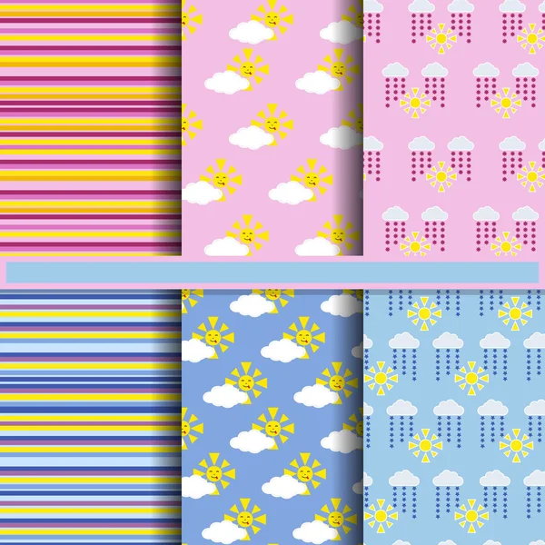 Set of baby seamless patterns for boys and girls — Stock Illustration Set of baby seamless patterns for boys and girls Royalty Free Stock Vectors
