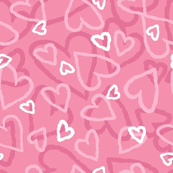 Valentine Seamless Pattern Hearts Природна Романтика — стоковий вектор