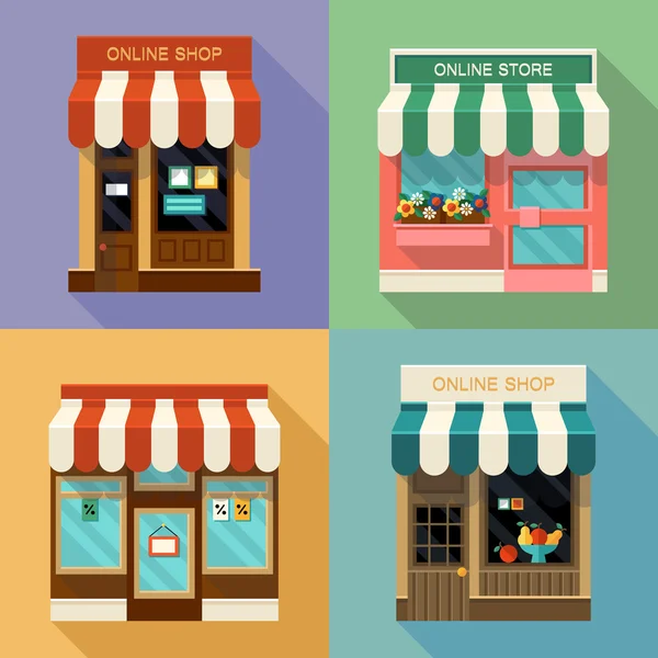 Boutique en ligne icônes — Image vectorielle
