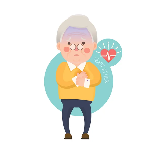 Yaşlı adam kalp krizi çizgi film karakteri