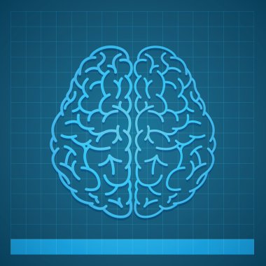 İnsan beyni kavramı mavi zemin üzerine