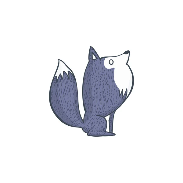 Personaje de dibujos animados Lobo gris — Archivo Imágenes Vectoriales