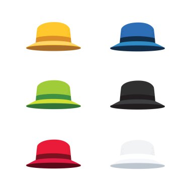 Altı renk Cloche şapka, düz stil