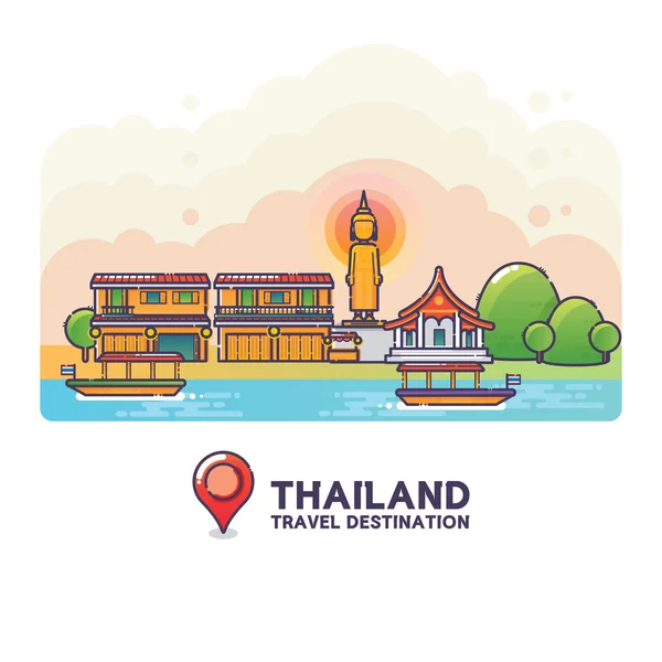 Thailand Reizen bestemming Concept — Stockvector