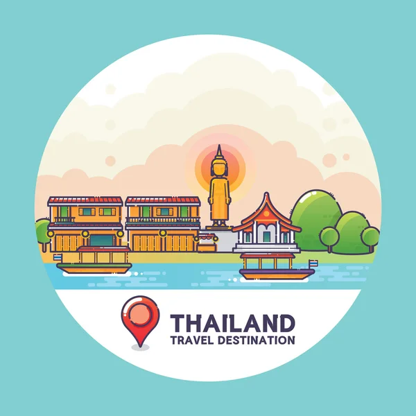 Tailandia Travel Destination Concept — Archivo Imágenes Vectoriales