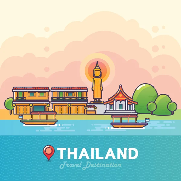 Thailand Reizen bestemming Concept — Stockvector