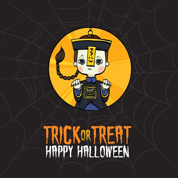 Halloween Trick or Treat Costume de zombie chinois — Image vectorielle