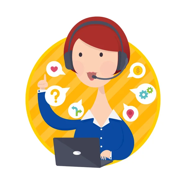 Müşteri destek yardım Danışma kadın mavi gömlek