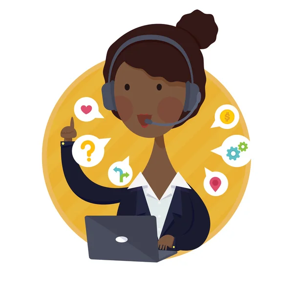 Müşteri destek yardım Danışma Afrikalı-Amerikalı kadın operatör Servisi