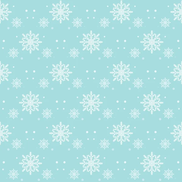 Patrón de copos de nieve sin costuras sobre fondo azul — Vector de stock