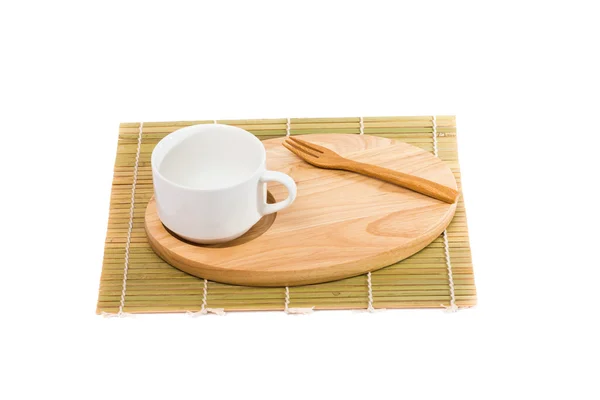 Fechar o conjunto de chá no fundo branco — Fotografia de Stock