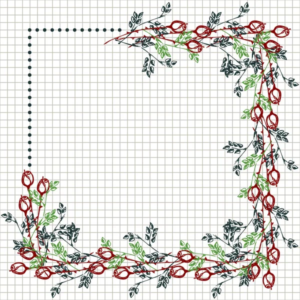 Cartão floral vetorial, ilustração gráfica — Vetor de Stock