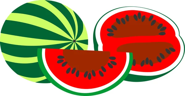 Sammansättningen isolerad på vit bakgrund vattenmelon — Stock vektor