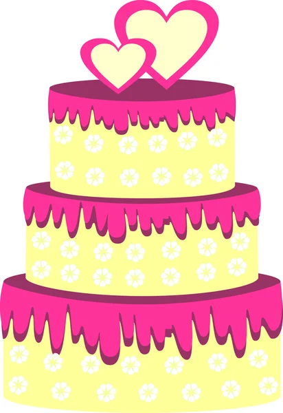 Pink wedding cake — Stock Vector