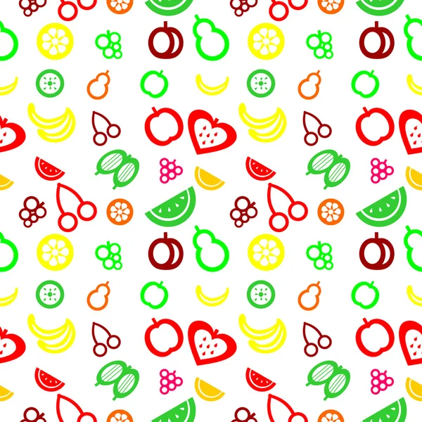Nahtloses Muster mit Elementen aus Früchten — Stockvektor