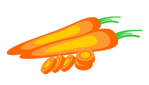 Векторная иллюстрация моркови на белом фоне . — стоковый вектор
