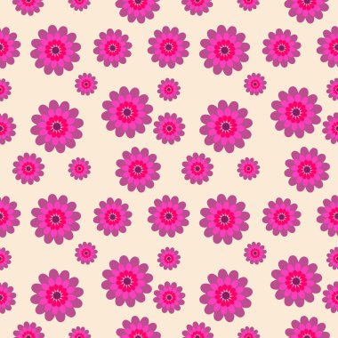 Vektör seamless modeli Pembe çiçek öğeleri
