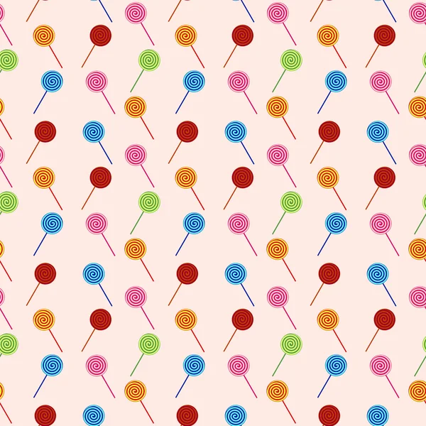 Motif vectoriel sans couture avec des éléments de bonbons (sucette ) — Image vectorielle