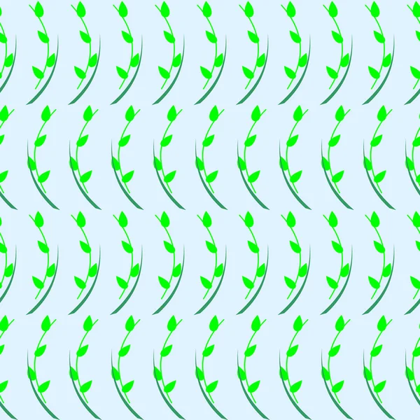Motif vectoriel abstrait symétrique sans couture avec des éléments d'herbe et de feuilles — Image vectorielle