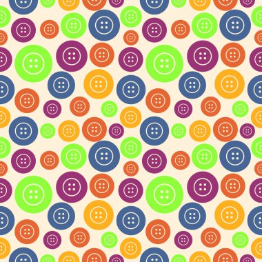 Parlak renkli düğmeler unsurları ile vektör seamless modeli