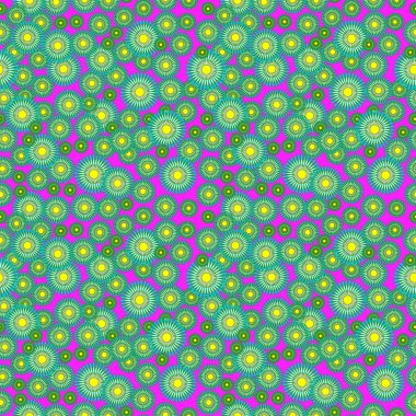 Çiçekler unsurları ile sorunsuz vektör desen yeşil renk