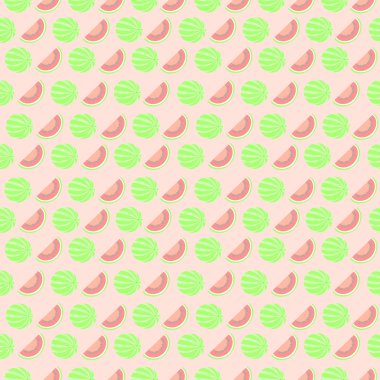 Sorunsuz vektör desen, karpuz, bütün ve yarı mat simetrik arka plan