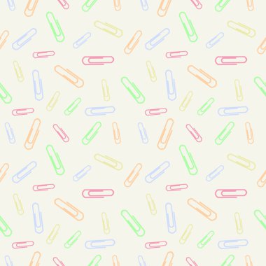 Vector chaotic seamless pastel pattern with elements of colorful clips