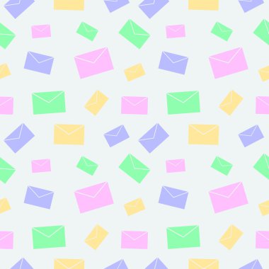 Seamless vector pattern, light pastel colorful background with letters