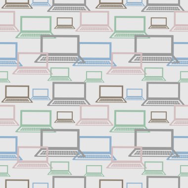 Vector seamless pattern, symmetrical pastel colorful background with notebook