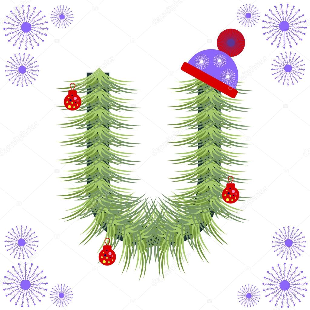 winter alphabet letter green stylized figure with christmas decorations cap and snowflakes series of letters numbers and symbols vector by jeveeart - Christmas Letter Decorations winter alphabet letter green stylized figure with christmas decorations cap and snowflakes series of letters numbers and symbols vector by jeveeart - Christmas Letter Decorations