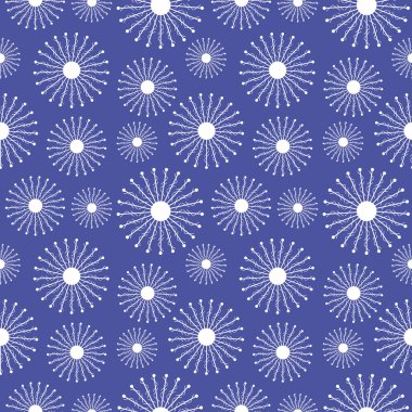 Seasonal winter  blue background with close-up snowflakes