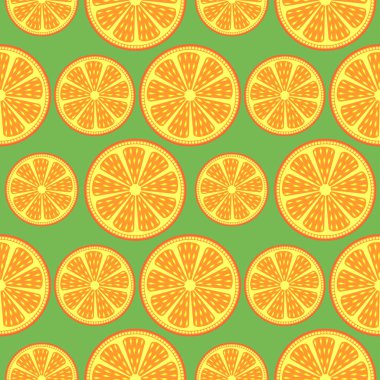 Sorunsuz meyve vektör desen, parlak yakın çekim arka plan portakal ile