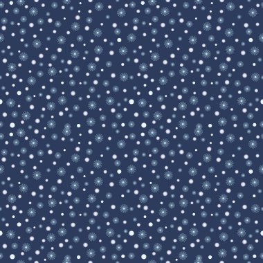 Mevsim kış koyu mavi arka plan beyaz kar taneleri ile