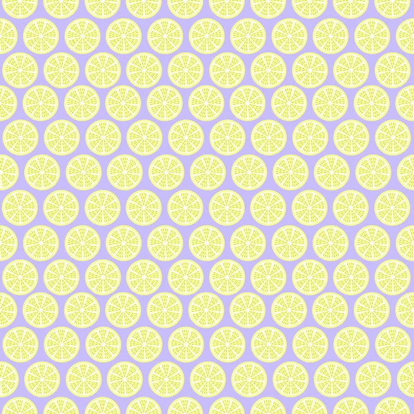 Nahtlose Fruchtvektormuster, heller pastellfarbener Hintergrund mit Zitronen — Stockvektor
