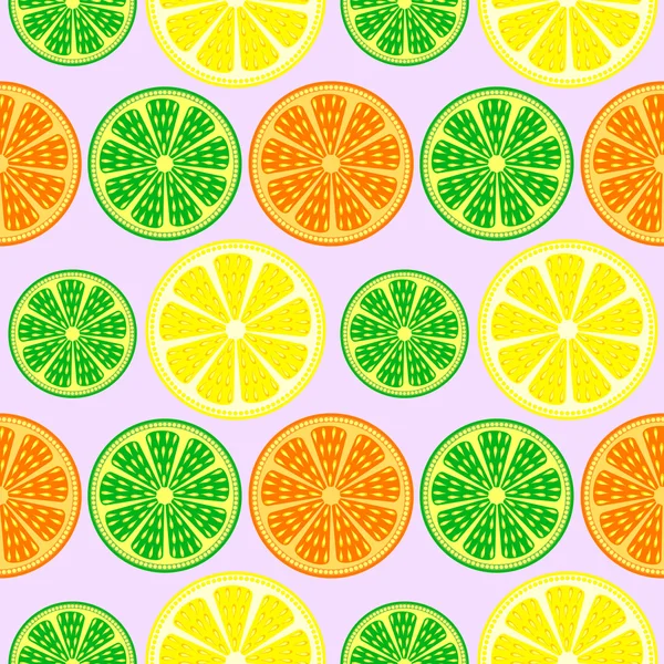 Heller, bunter Hintergrund mit Orangen, Zitronen und Limetten vor hellem Hintergrund — Stockvektor