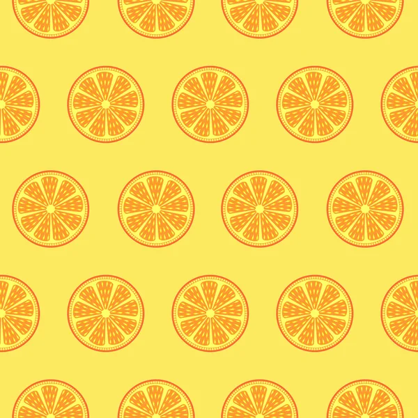 Patrón de vectores de frutas sin costuras, fondo simétrico brillante con naranjas — Vector de stock