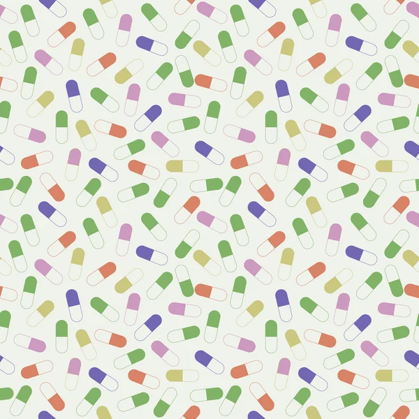 Seamless vector pattern, light chaotic background with colorful medical pills, drugs