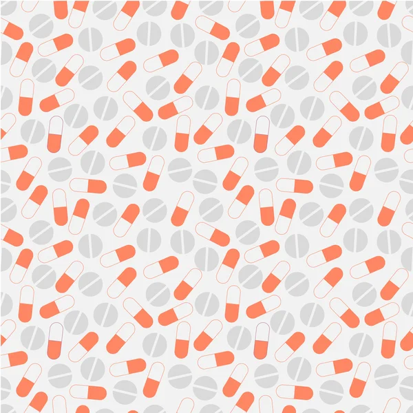 Seamless vector pattern,grey chaotic background with medical pills, drugs