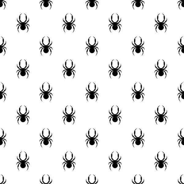 Seamless vector pattern with insects, symmetrical  black and white background with black spiders — Stock Vector