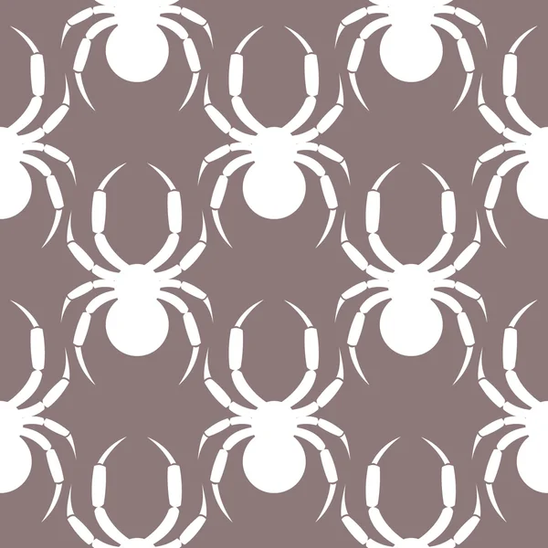 Sömlös vektor mönster med insekter, symmetrisk pastell bakgrund med vita spindlar — Stock vektor