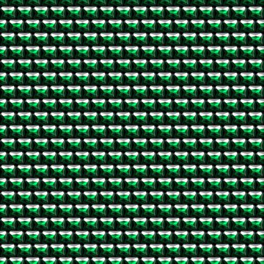 Seamless vector pattern. Abstract symmetrical background with little green gems