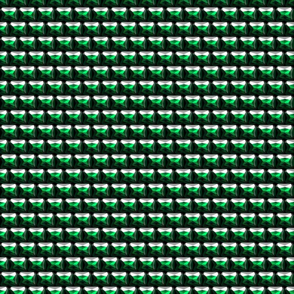 Безшовний векторний малюнок. Абстрактний симетричний фон з маленькими зеленими дорогоцінними каменями — стоковий вектор
