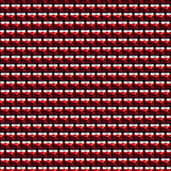 Безшовний векторний малюнок. Абстрактний симетричний фон з маленькими червоними дорогоцінними каменями — стоковий вектор